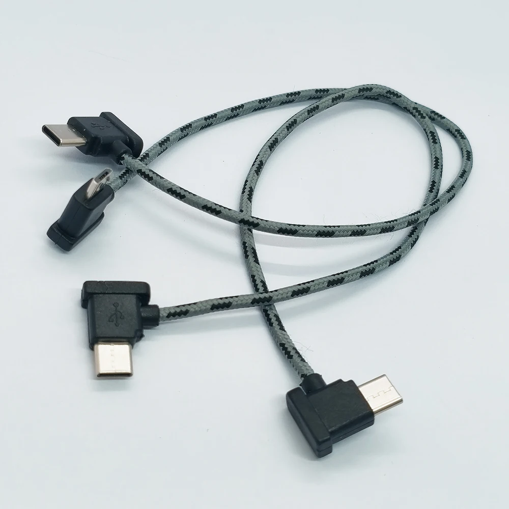 1 Stück geflochtenes Typ-C-auf-Micro-USB- und Typ-C-auf-Typ-C-Datenkabel für DJI Mavic3 Mini 2 Air2 Air3 Drohnen-Fernbedienung – Detail 4