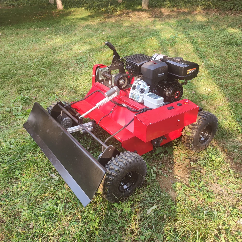 Equipamentos Agrícolas e Florestais, Robot Gasolina, Controle Remoto, Cortador de Rodas 4 Tempos com Faca de Neve