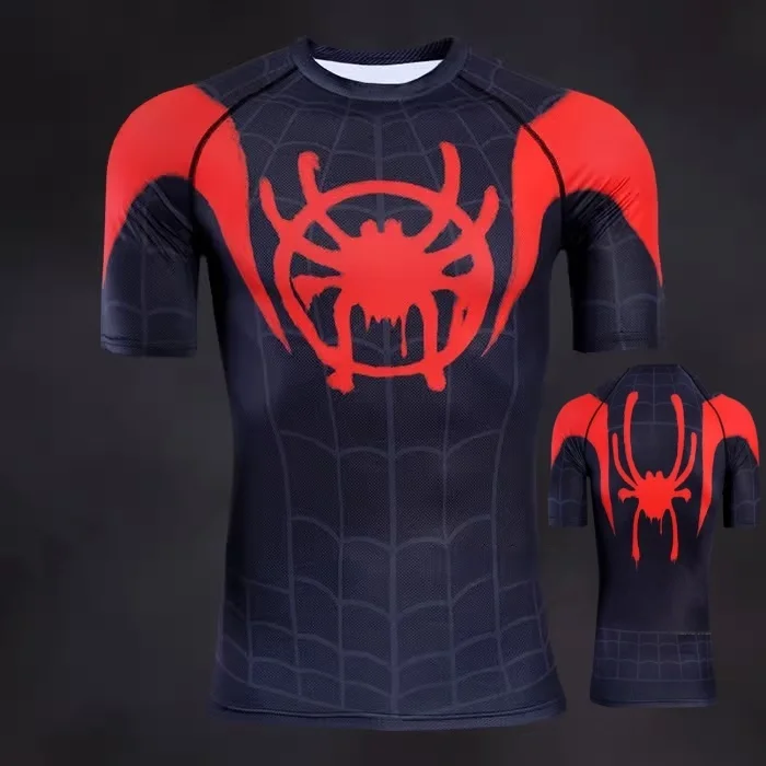 بدلة ممارسة اللياقة البدنية الصيفية COS Marvel Nightwing Captain America Super Hero ثلاثية الأبعاد للبالغين والأطفال ملابس الوالدين والأطفال #5