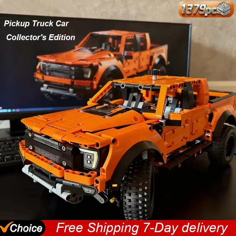 

НОВИНКА 2026: Конструктор «Гоночный грузовик F150 Tech Raptors» из 1379 деталей, совместимый с MOC, креативный набор для сборки, игрушки-конструкторы для детей и взрослых, подарки