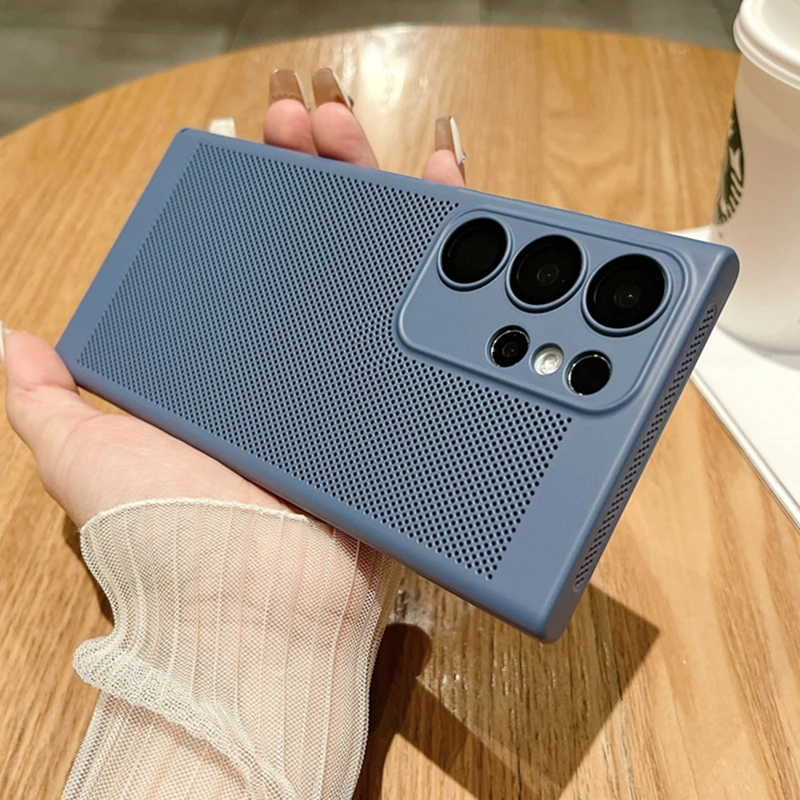 Mesh Wärmeableitung Atmungsaktive PC-Hülle für Samsung S25 S24 S23 S22 S21 Plus Note 10 20 Ultra S20FE Ultradünne, matte Hartschale – Detail 17