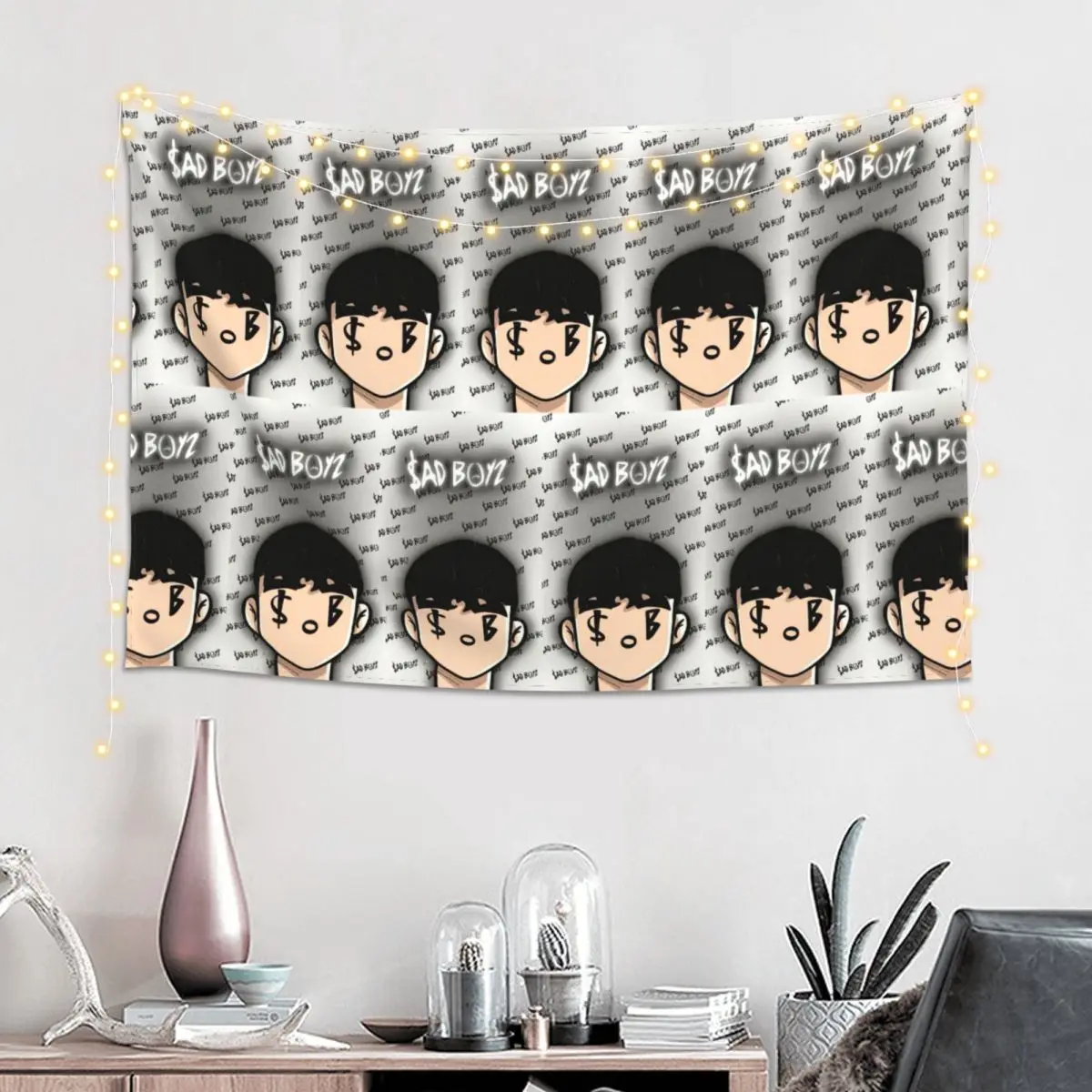 Junior H Sad Boyz Corridos Tumbados Mexico Tapestry Funny Wall Hanging Aesthetic Home Decor Tapestries for  Bedroom Dorm Room