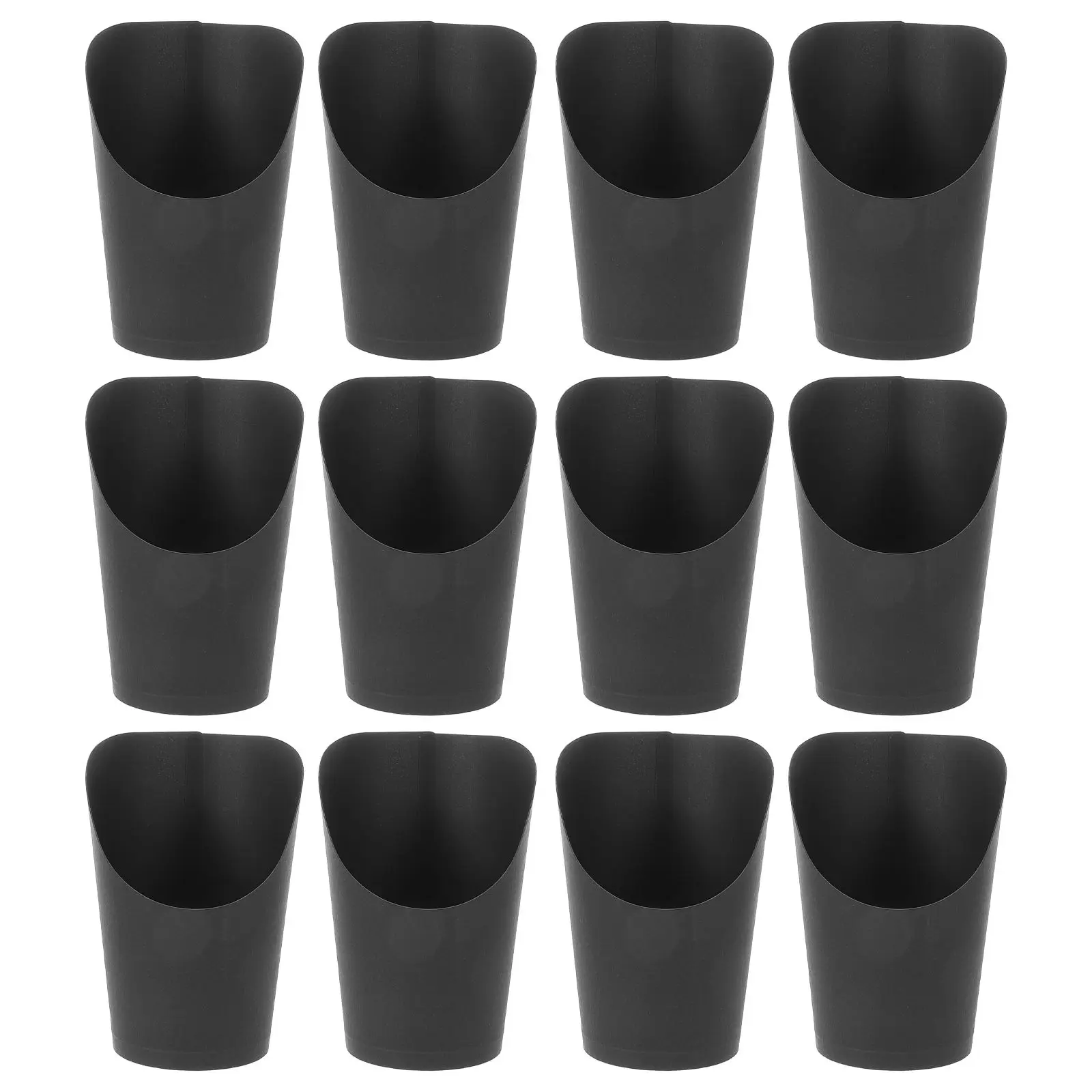 

100 Pcs Diagonal French Fries Cup Snack Holders Paper Food Containers Mini Party Black Cards Birthday Popcorn Fried Cups