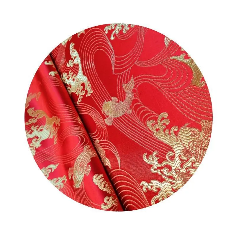 75 ซม.ความแม่นยําสูง koi jacquard เลียนแบบ Yun ผ้าผ้าบรรจุภัณฑ์เสื้อผ้า