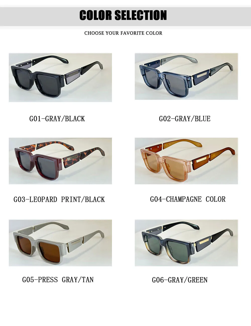 Quadratische Sonnenbrille für Herren, Vintage-Luxus-Sonnenbrille für Damen, 2025, Retro-Mode, Brille, Urlaub, Gafas De Sol Hombre, Lunette Soleil Femm – Detail 12