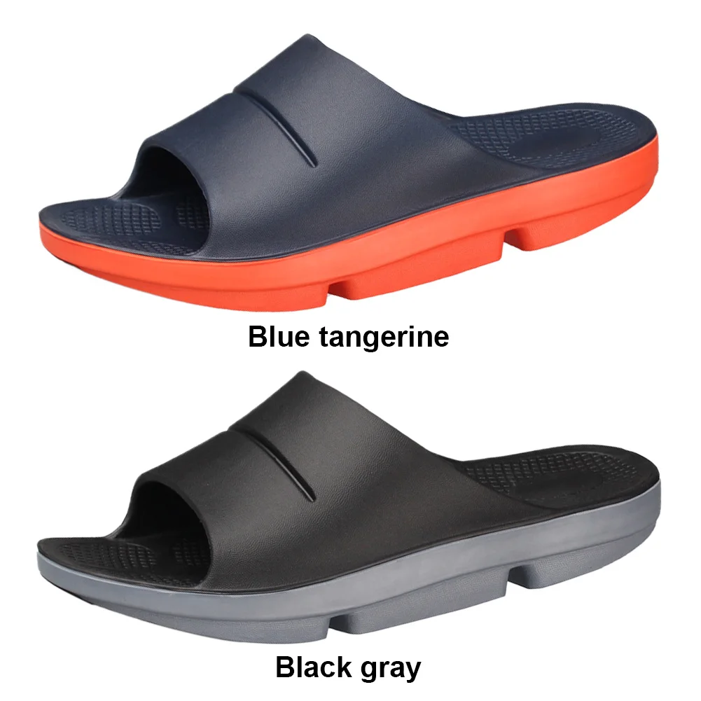 Mens Sport Recovery Sandals Arch Support Plantar Fasciitis Thick Cushion Slides Non-Slip Lightweight Comfort Orthotic Slippers