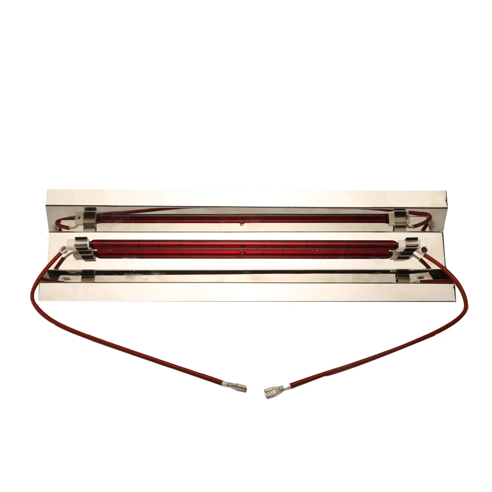 2 sets 750mm 1000W 220V Ruby Color Halogen Lamp Far Infrared Tube with 800mm Reflector Electrothermal Film