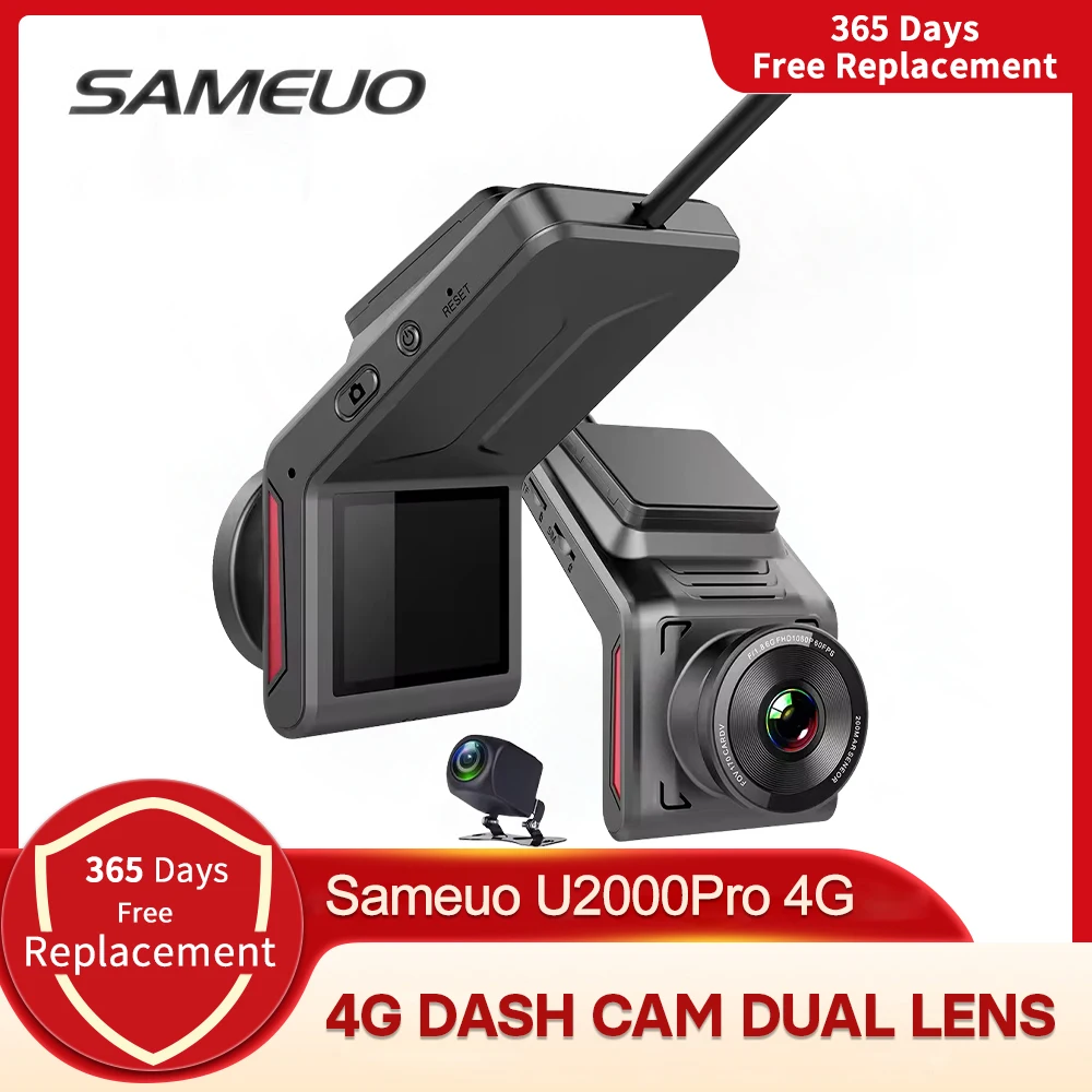 Sameuo U2000Pro 4G Dash Cam Front And Rear Dual Lens Wifi GPS APP Dvr Dashcam 24H Parking Monitor Night Vision Car Camera