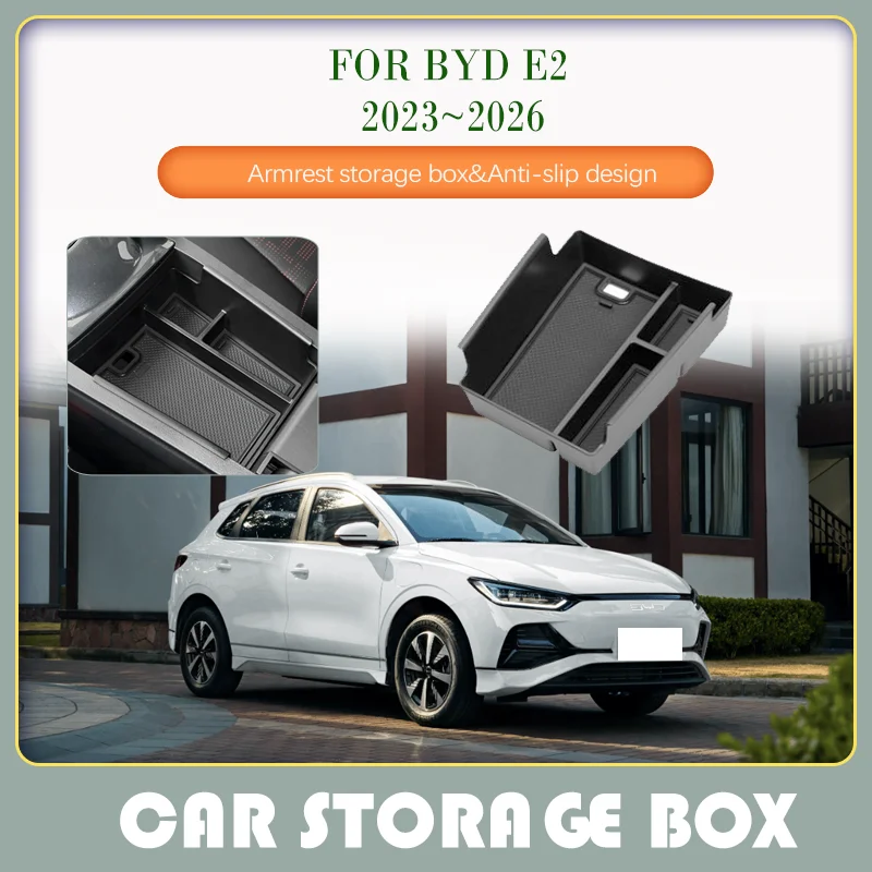 

Car Storage Box For BYD e2 2023 2024 2025 2026 Waterproof Pad Armrest Center Console Cover Inrerior Parts Boxes Auto Accessories