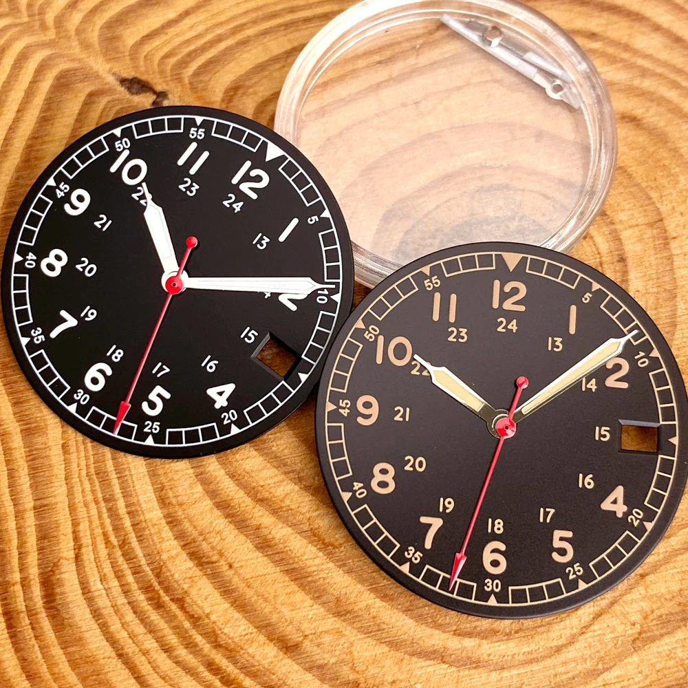 NH35A Uhr Ersatz Zifferblatt Pliot Zifferblatt für NH35 NH36 Automatische Männer Weiß Schwarz Lachs Zifferblätter Datum Fenster – Detail 7