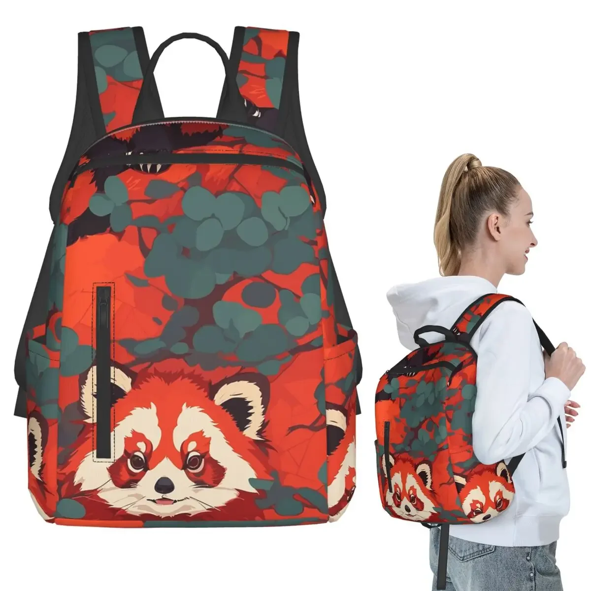 Red Panda Backpack Student BookBag Children School Bag Laptop Shoulder Bags Boys Girls