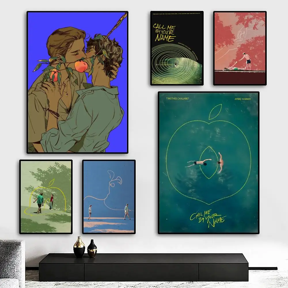 فيلم الحب اتصل بي باسمك ملصق دائم اللوحة قماش الجدار الشنق المنزل DIY بها بنفسك فن الديكور جدارية الجمالية مقاوم للماء