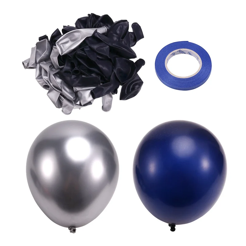 Blue And Silver Balloons, 67Pcs 12 Inch Blue And Silver Gathering Balloons For Birthday, Graduation