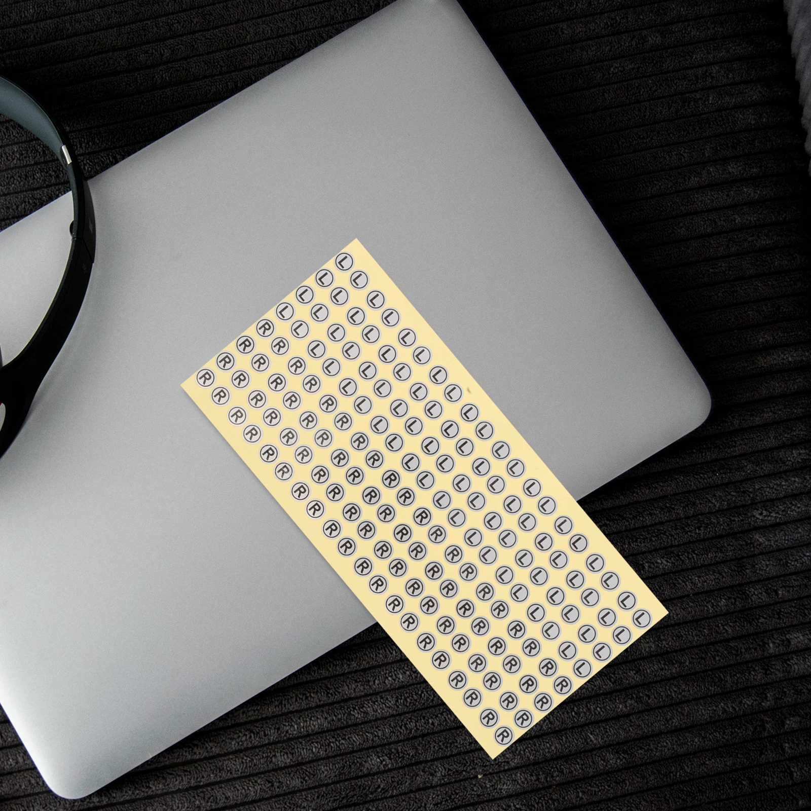 

6 Sheets Self Adhesive Earphone Direction Labels Round Left Right Identification Stickers For Easy Orientation Marking Left