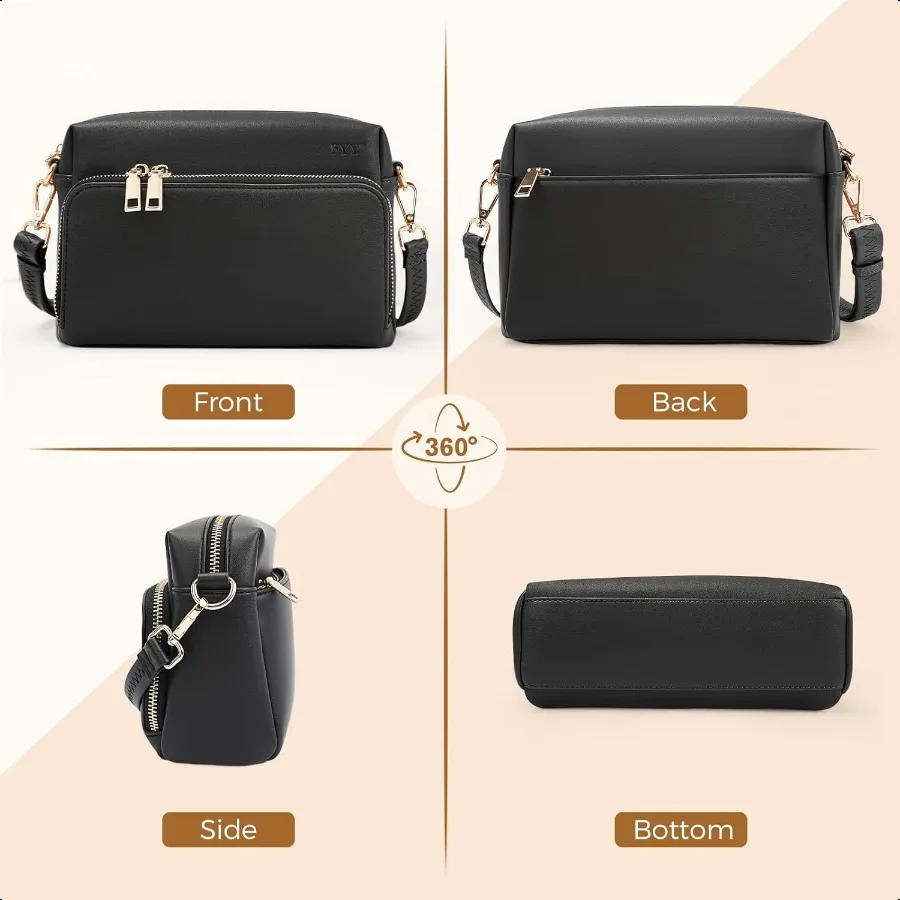 حقائب كروس صغيرة من FYY للنساء، محافظ كروس من الجلد النباتي للسفر مع حزام كتف قابل للتعديل