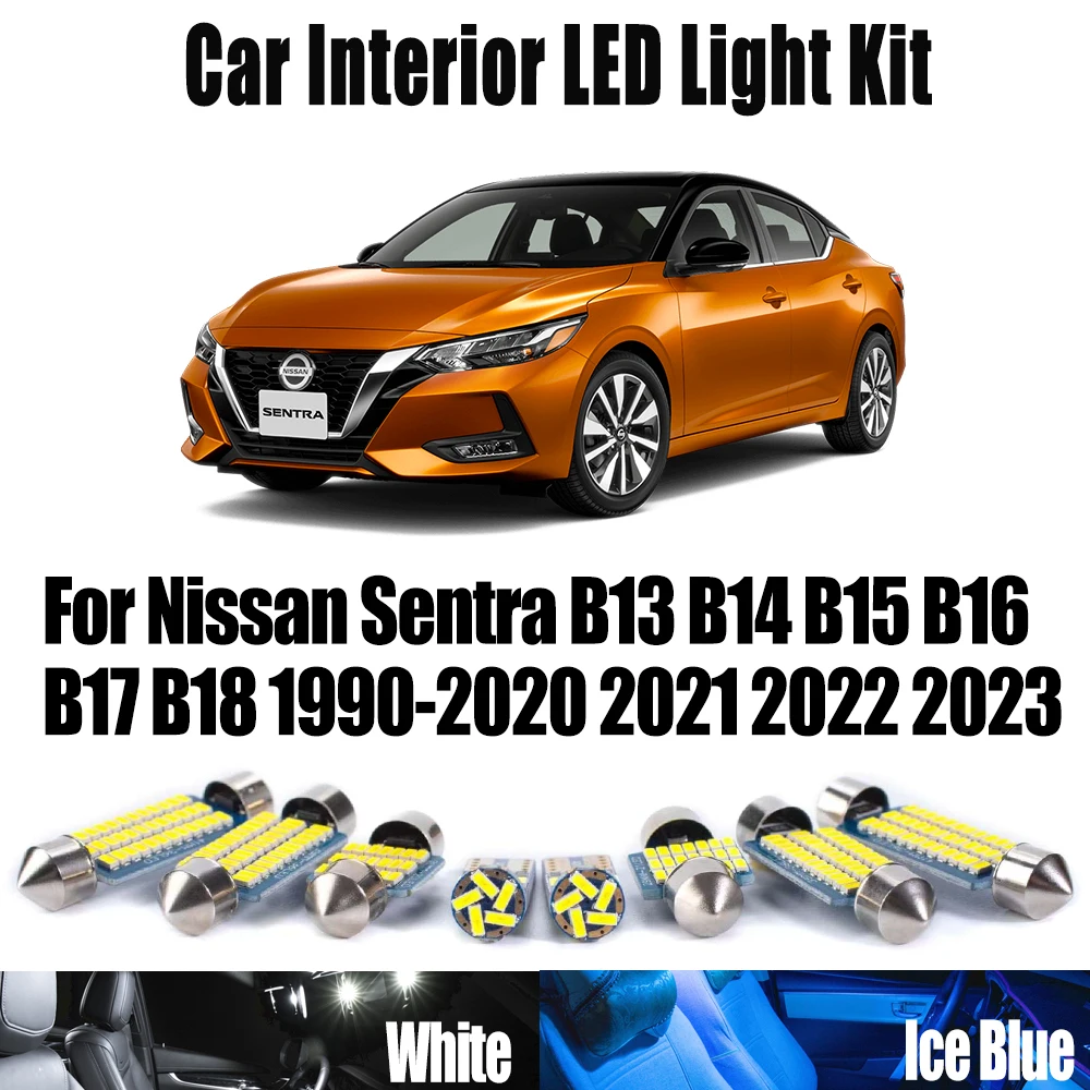 

Canbus для Nissan Sentra B13 B14 B15 B16 B17 B18 1990-2017 2018 2019 2020 2021 2022 2023 комплект автомобильных светодиодных внутренних купольных потолочных светильников
