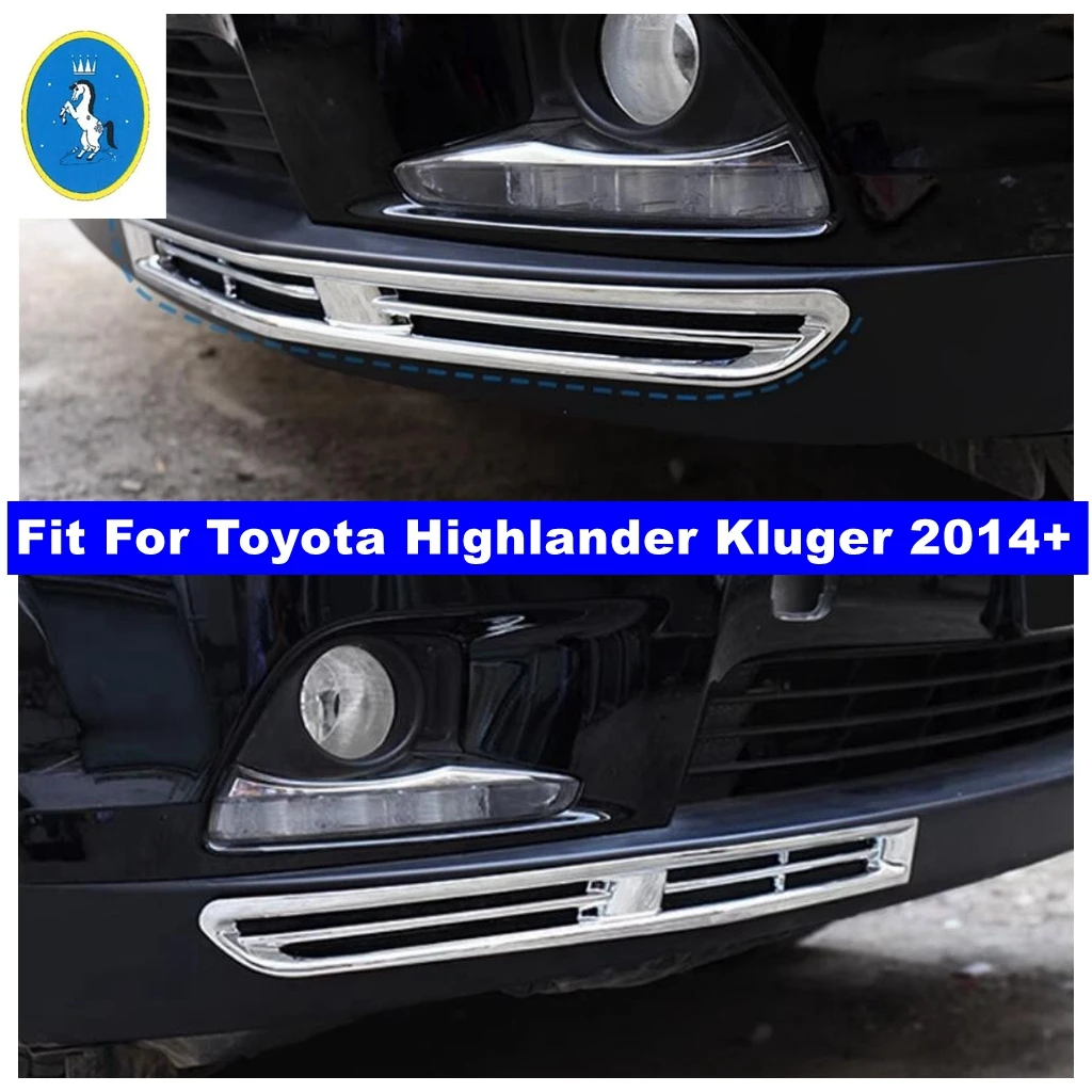 

ABS Chrome For Toyota Highlander Kluger 2014 - 2018 Car Accessories Front Bumper Corner Garnish Fog Light Lam Sticker Cover Trim