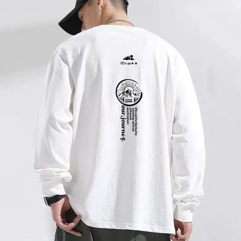 

Round Neck T Shirt for Men Aesthetic High Brand Luxury 100℅ Cotton Sweatshirts 2025 Regular Fit Xxl New Xl Printed Man Pullovers