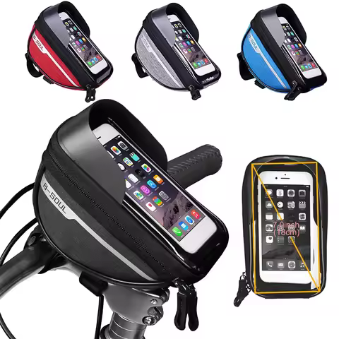 Bicycle Bag 1L Frame Front Top Tube Bike Bag Handlebar Mtb Touch Screen Cycling Bag Phone Holder Bicycle Accessories