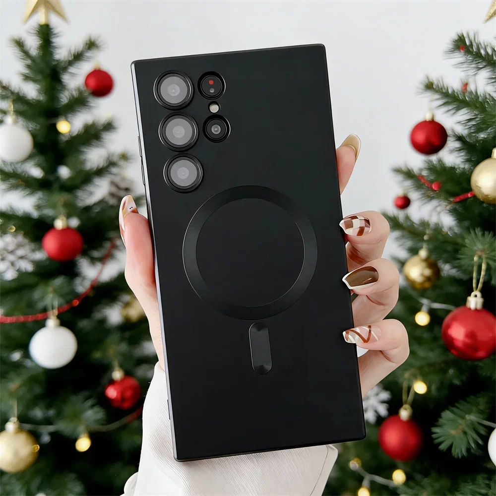 For Magsafe Magnetic Wireless Charging Case For Samsung Galaxy S26 S25 S24 S23 S22 S20FE Note20 Ultra Plus TPU Soft Back Cover