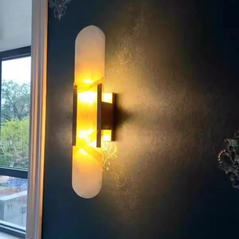 

Nordic Postmodern Imitation Marble Wall Lamp Living Room TV Background Wall Bedroom Study Bedside Light Luxury Wall Lamp