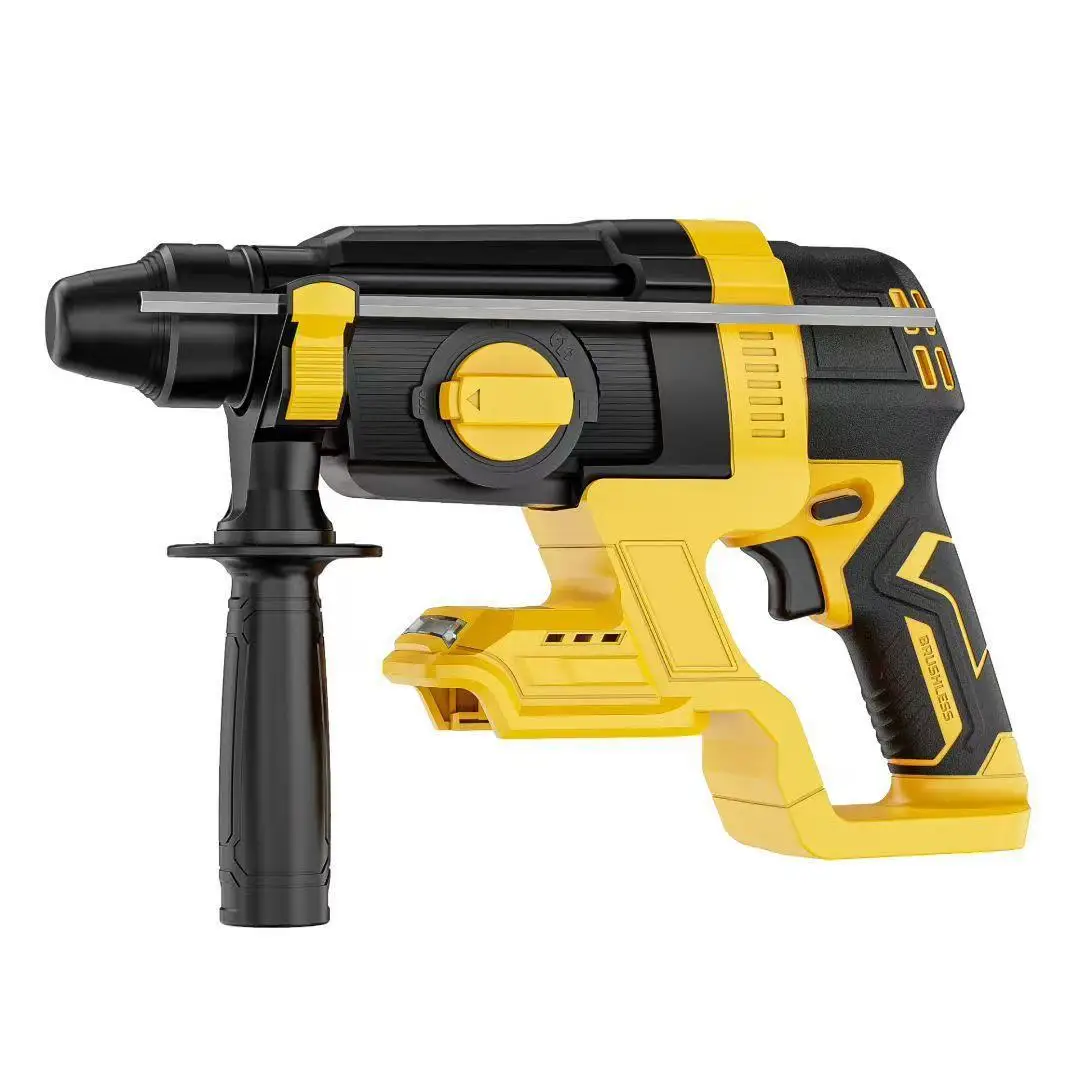 Cordless Lithium Light Rotary Hammer 30‑Motor High Power Multi‑Function Impact Drill Electric Pick With Large LED Work Light