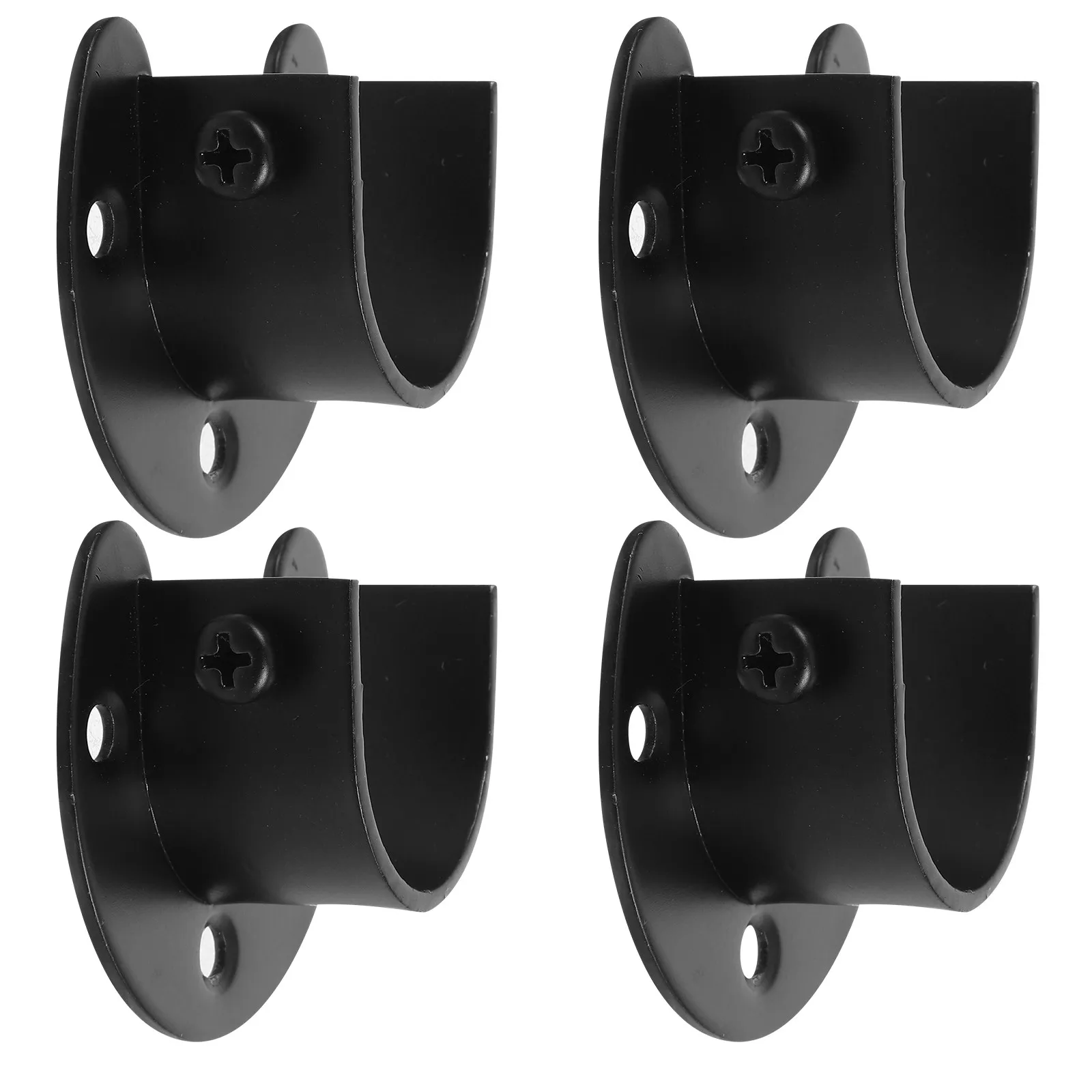 4Pcs Stainless Steel Closet Rod Bracket Multipurpose Towel Rod Support Shower Curtain Pole Holder Closet Pole Socket