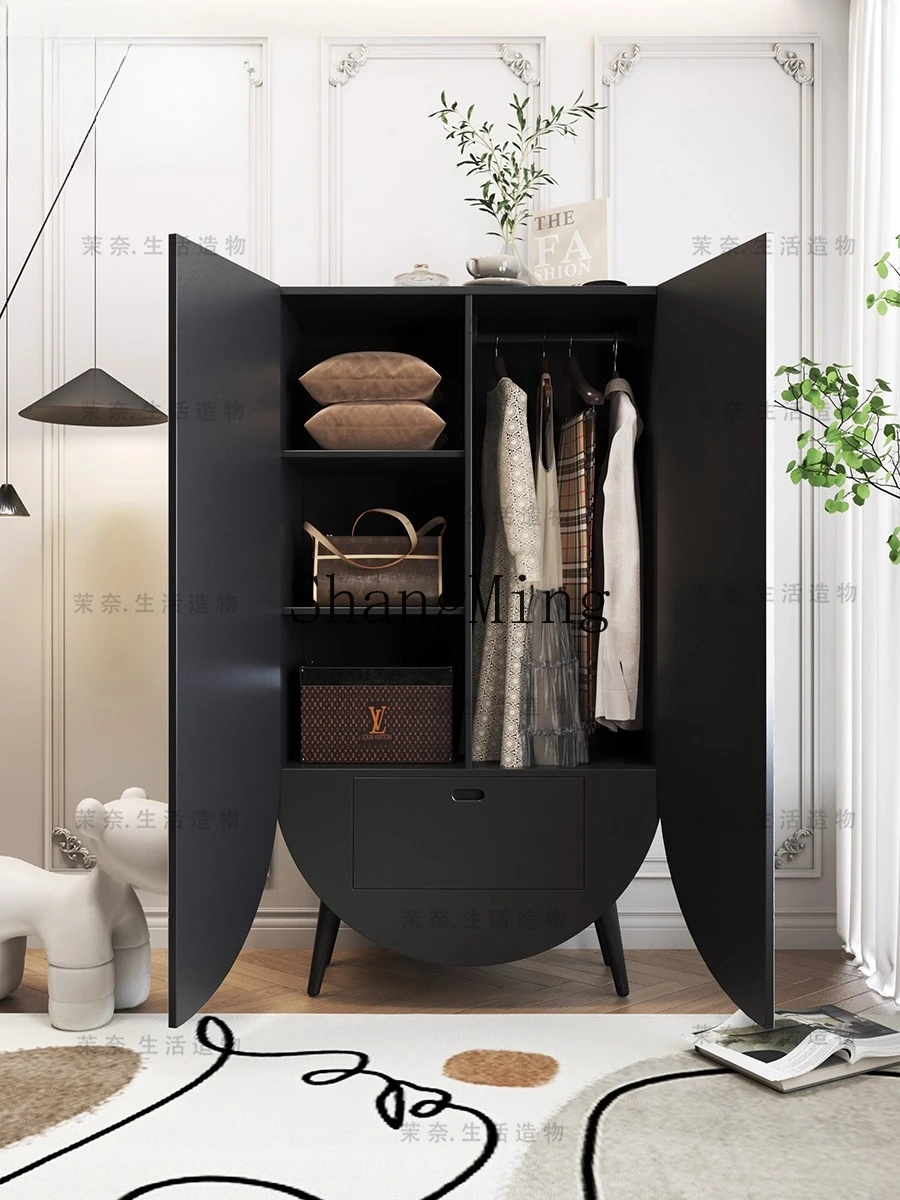 

FG Vintage Simple Small Apartment Small Wardrobe Wardrobe Home Bedroom Solid Wood