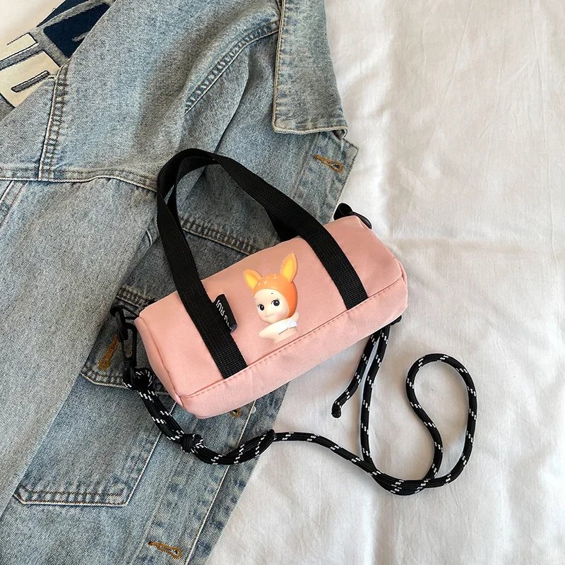 Sonny Angel Canvas Crossbody Bags Small Cartoon Printed Messenger Bag Women's Fashion Casual Handbag Students Zipper Purse Gifts