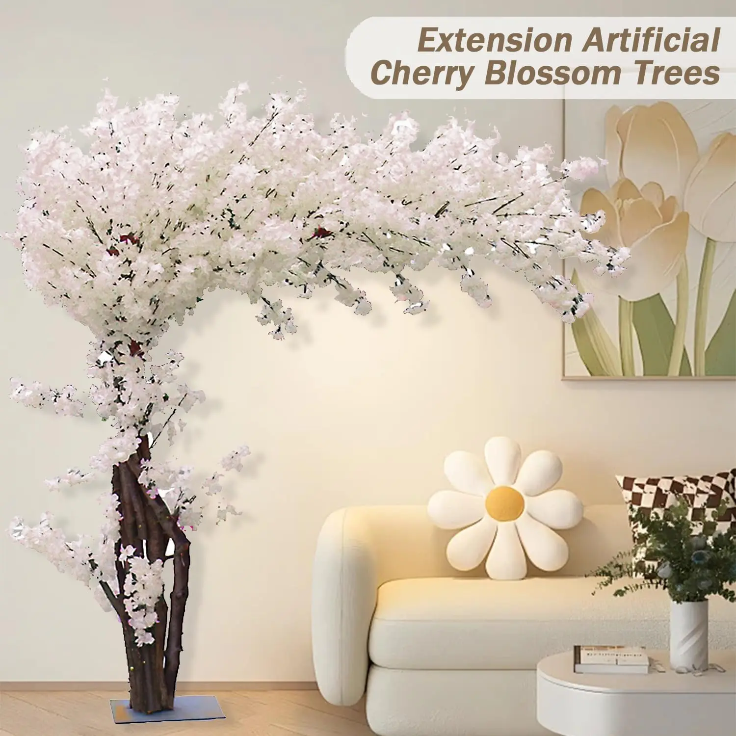 

Extension Artificial Cherry Blossom Tree Simulation Sakura Tree, Handmade Wishing Tree for Indoor Use Landscaping