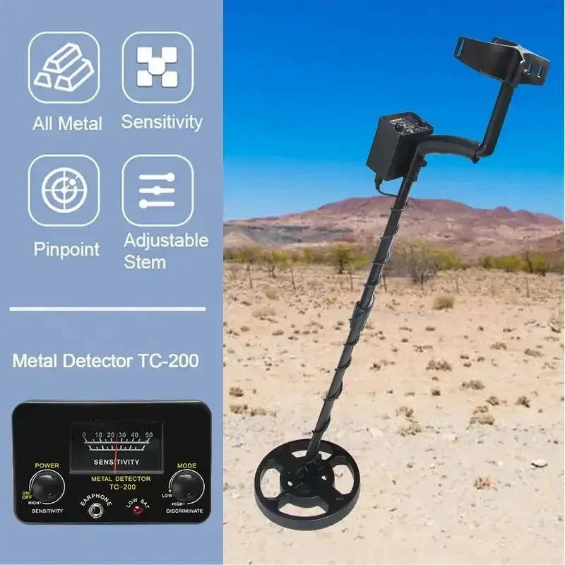 Metal Detector Underground Depth Detector Adjustable Tracker Metal Detector Treasure Hunter Gold Digger Accurate Locating TC-20