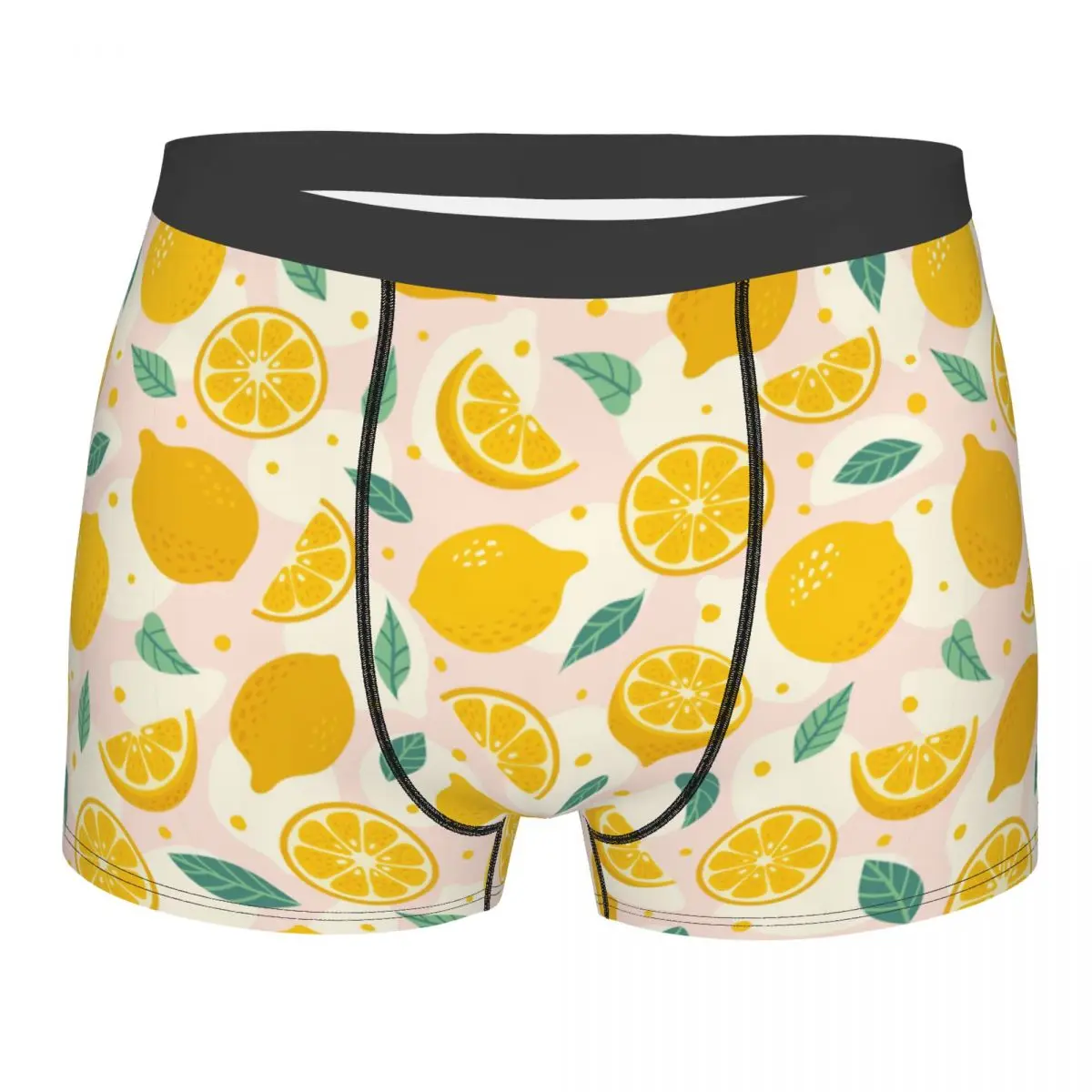 Custom Cartoon Summer Fruit Lemons Boxer Shorts For Men Sexy 3D Print Underwear Panties Briefs Stretch Underpants