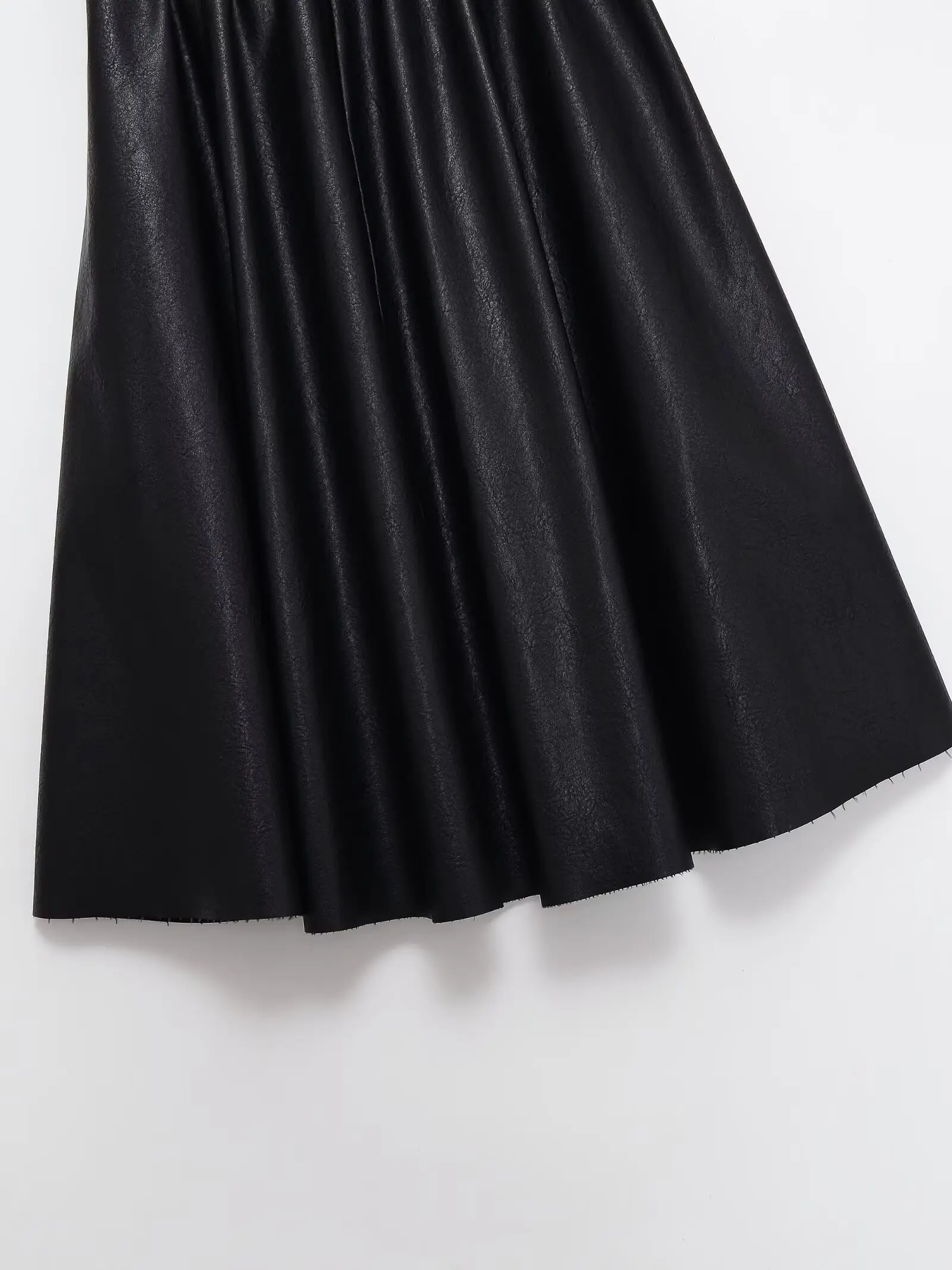 2026 خمر بولي Leather جلد المرأة التنانير الطويلة الخريف أنيقة مكتب سيدة ألف خط عالية الخصر الأسود التنانير غير رسمية الإناث العلامة التجارية تنورة