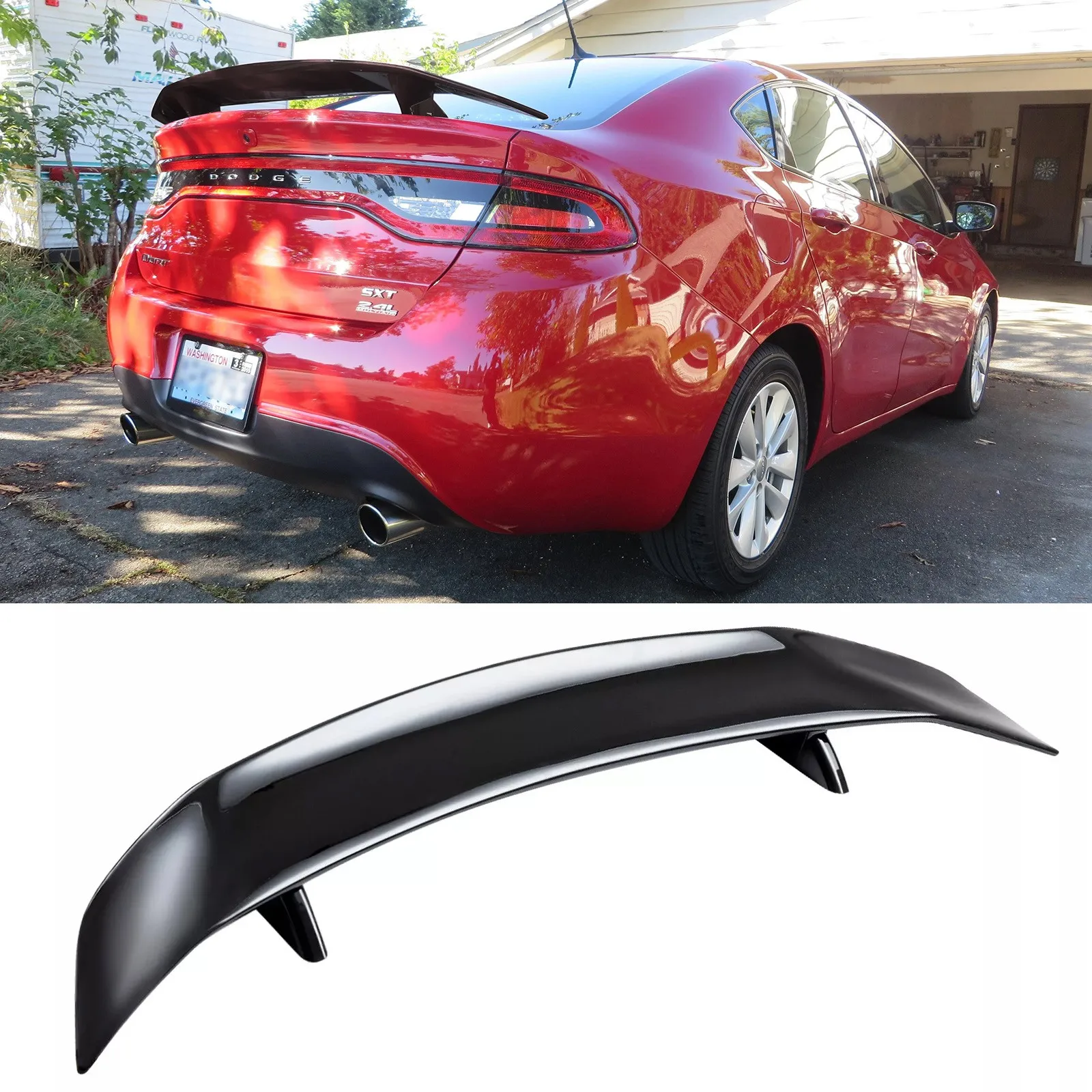 

For Dodge Dart 2013-2016 46" Gloss Black GT Style Rear Trunk Spoiler Racing Wing