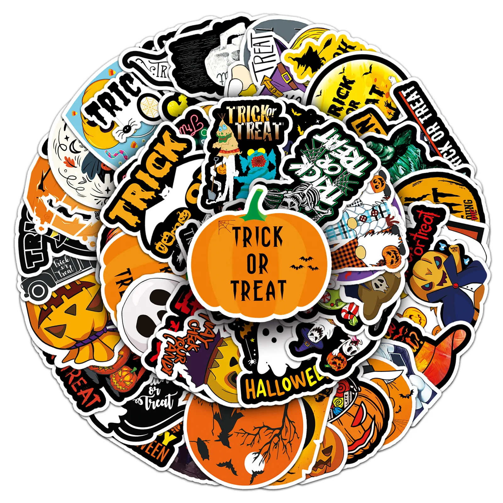 

10/50PCS Halloween Festive Cartoon Personalized Doodle Laptop Luggage Scooter Refrigerator Decorative Stickers Kids Toy