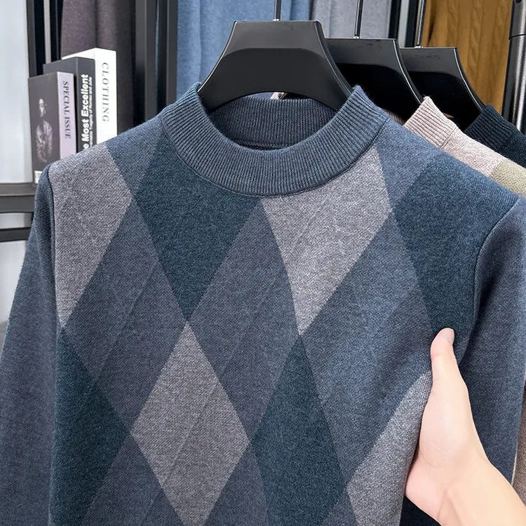 2025 Suéteres masculinos quentes e casuais da moda para outono e inverno