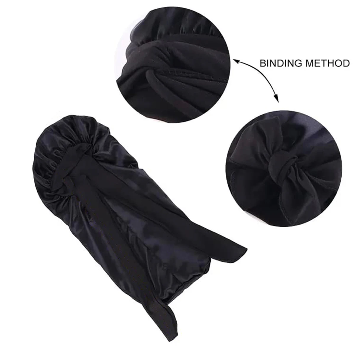 Lastic Wide Edge Satin Bonnet Long Hair Hat Sleeping Hats Wrap Night Cap Hair Care Bonnet For Women Men Unisex Cap