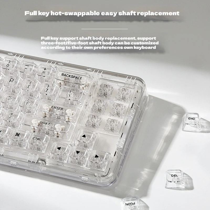 Key-Setting Universe X71 Mechanical Keyboard Three-Mode Connection Transparent Body Rgb Hot Plug Quick Trigger Gaming Keyboard - Image 5