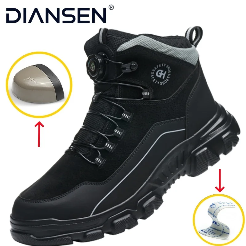 

Male Safety Shoes Work Sneakers Indestructible Work Safety Boots Industrial Shoes Men Steel Toe Shoes working Building Shoes