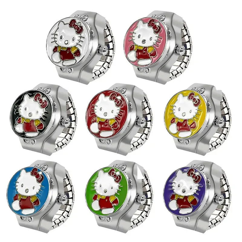 

Hot Sanrio Series Hello Kitty Watch Ring Quart Watch Fashion Men and Women Lovers Ring Watch Creative Gift New Gift