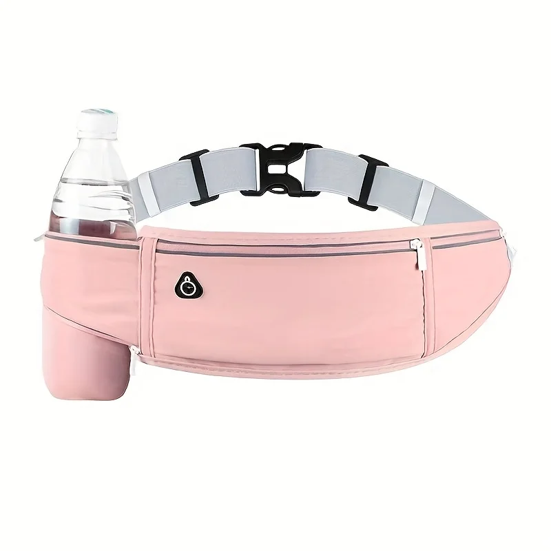 Unisex Sports Waist Bag with Water Bottle Holder, Multifunctional Running Belt with Pockets for Phone, Keys, Cards, Hiking, Jogg