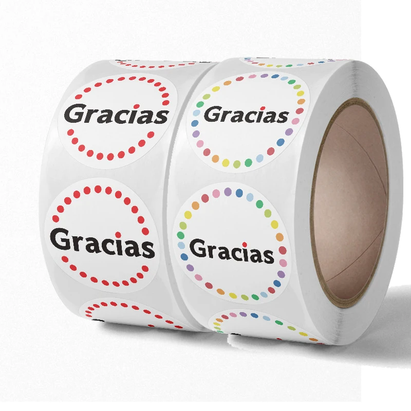 24 Styles Colorful Thanks Theme Spanish Gracias Thank You Sticker 1\