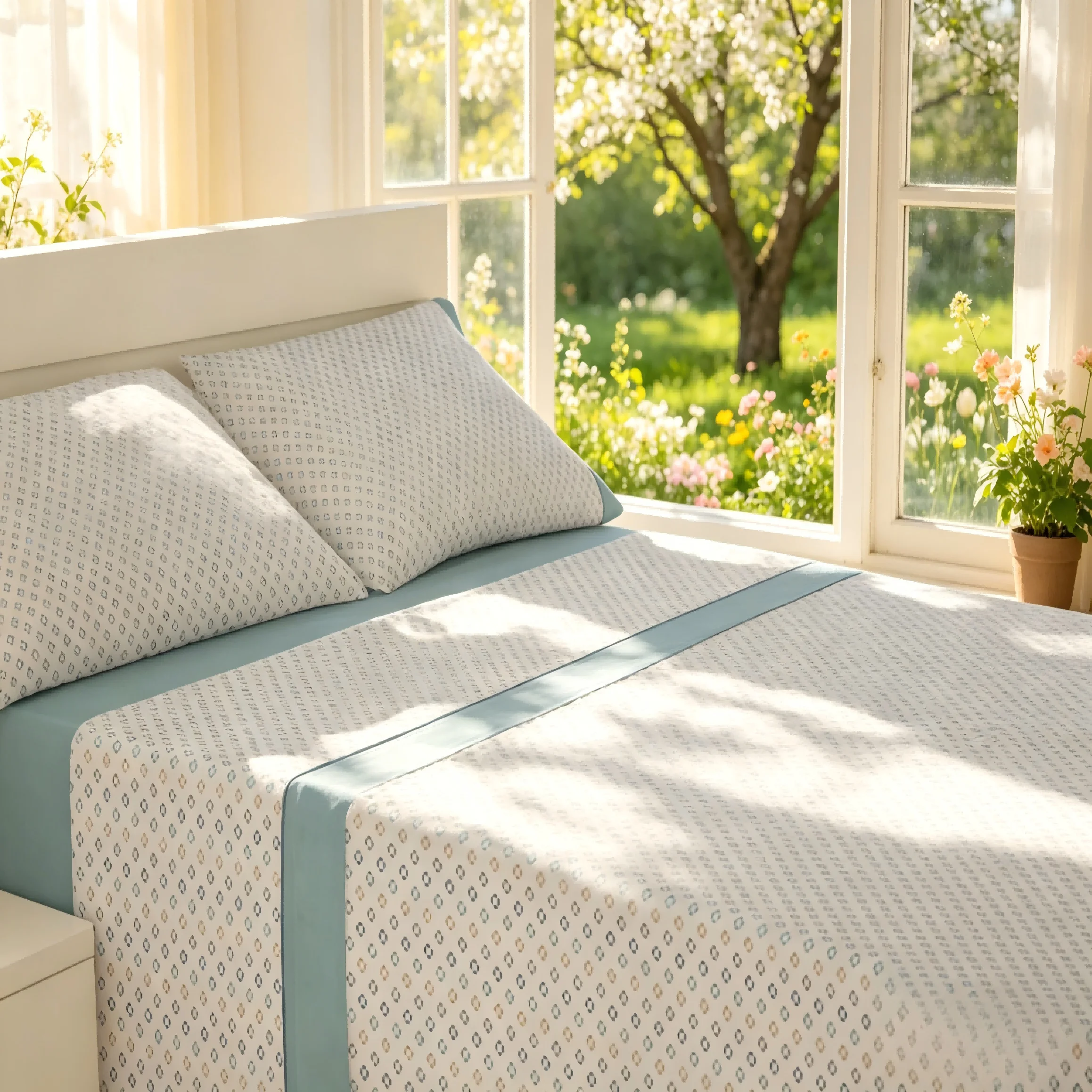 Juego de cama de tres piezas apto para todas las estaciones, que incluye una sábana, una sábana ajustable y fundas de almohada