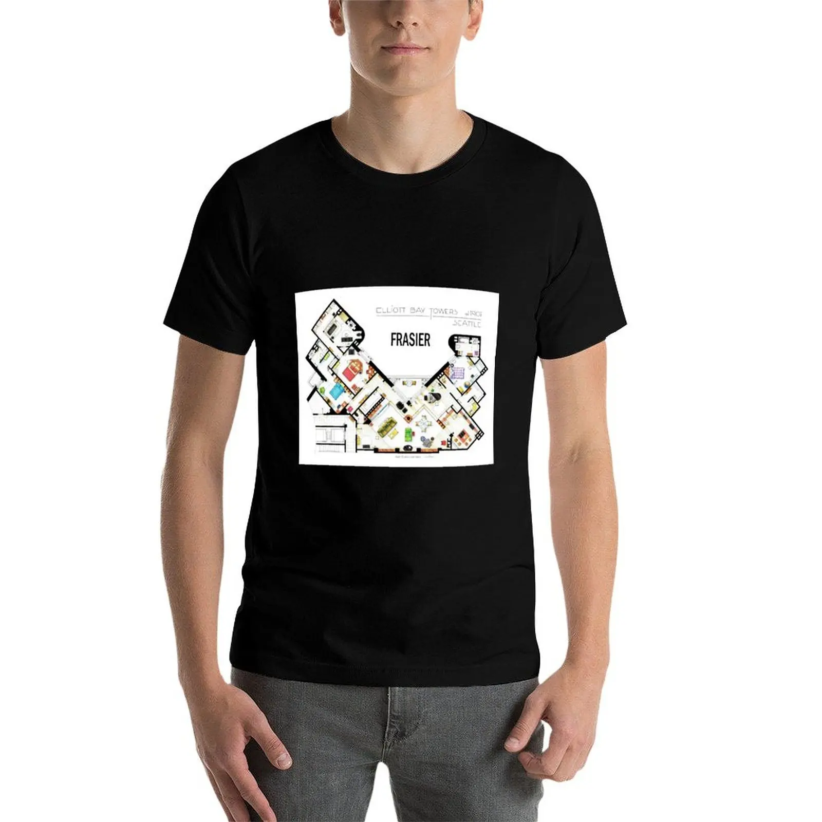 

Frasier Apartment Floorplan T-Shirt t shirt man casual man t shirts for men man t shirt cotton high quality T-Shirt