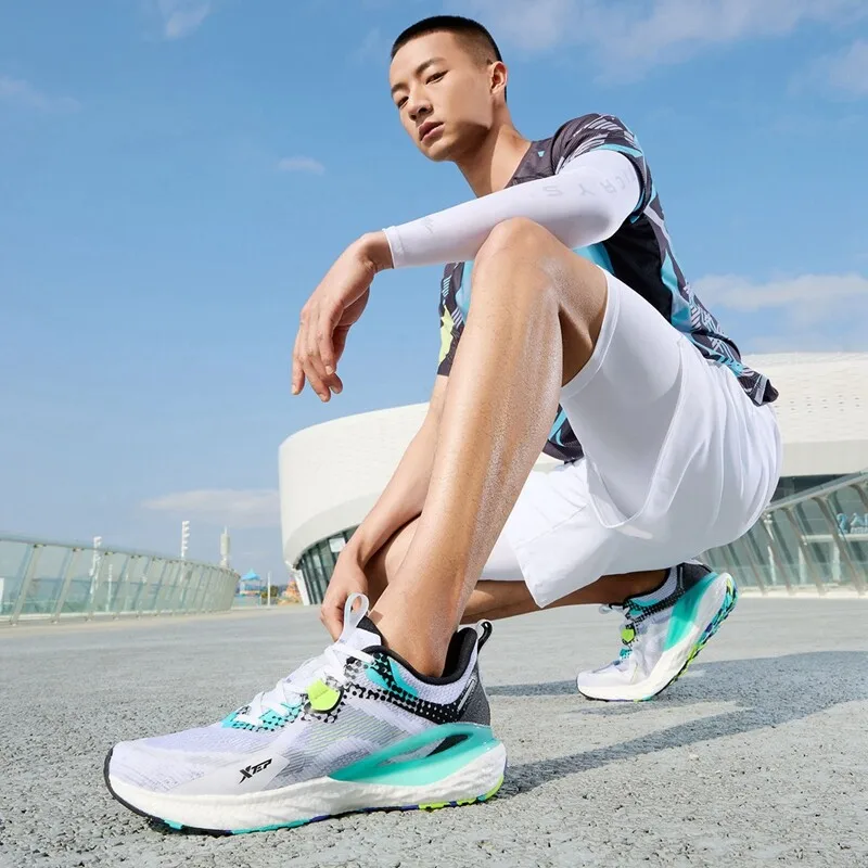 Xtep Dynamic Foam Running Shoes Men Shock Absorbing Lightweight Sports Shoes Wear-Resistant Non-Slip Sneakers 880319110119