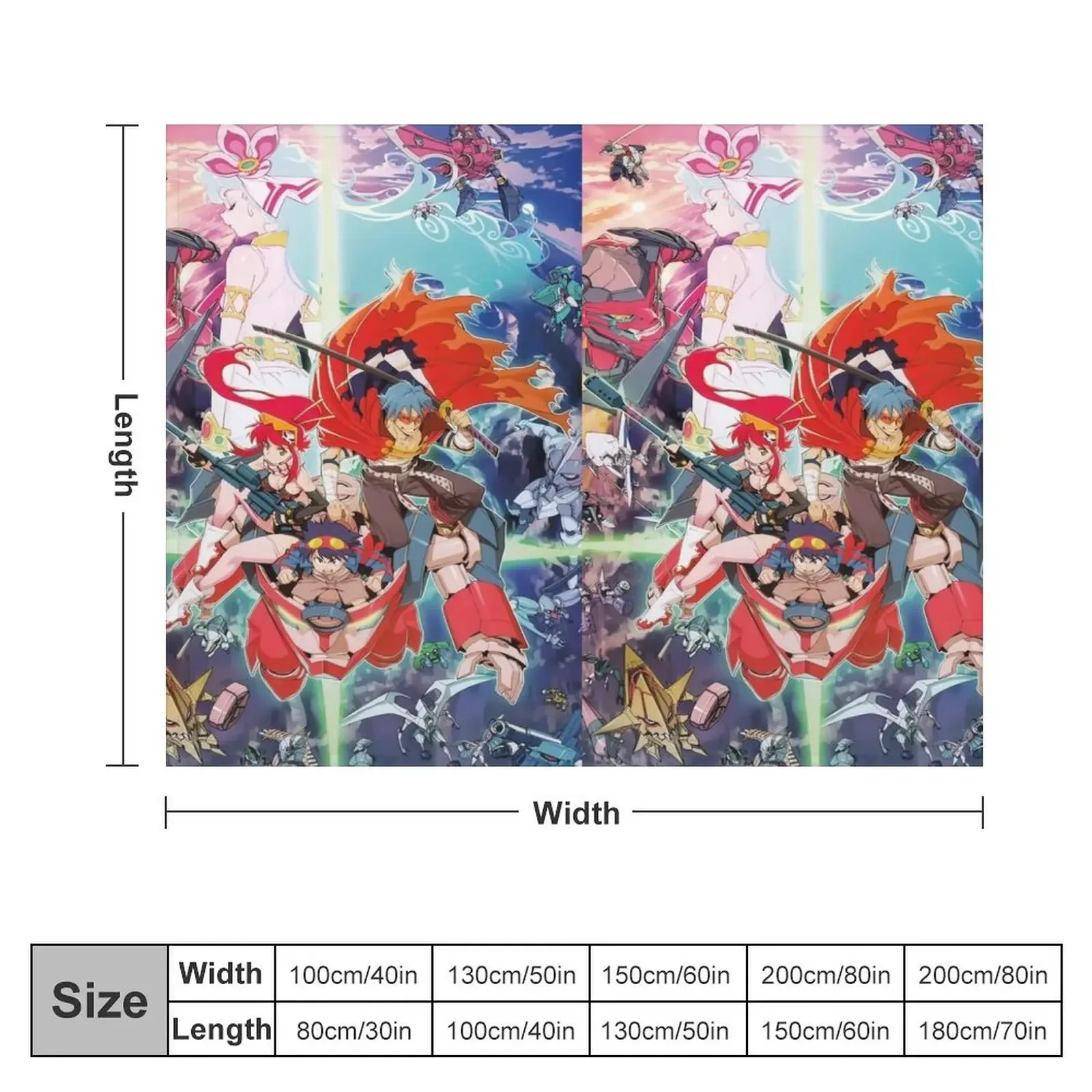 Gurren Lagann - Original Artwork Throw Blanket For Baby Decorative Sofas Travel Cute Blankets