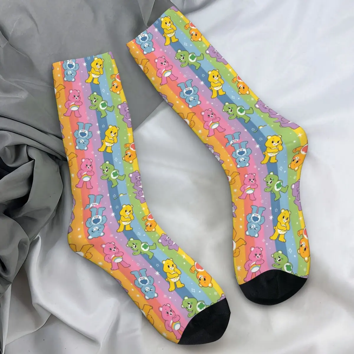 Men's Socks Harajuku Care Bears Stripe Group Bear Poster Sock High Quality Women's Socks Spring Summer Autumn Winter