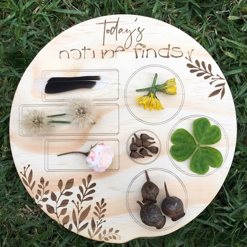 Wooden Nature Scavenger Hunt Board, Outdoor Spring Exploration Game, Family Interactive Activity Toy, Garden Adventure Checklist