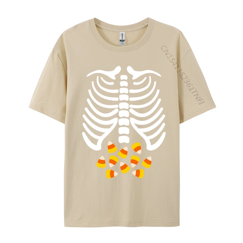 Candy Corn Skeleton Rib Cage Halloween Costume Casual top camicie ultime magliette da uomo in puro cotone pazzo magliette classiche