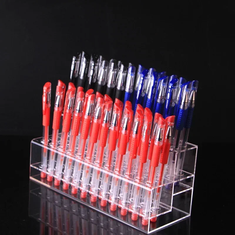 

Clear Plastic Eyebrow Pencil Pen Holder Acrylic Cosmetic Brush Eyeshadow Display Stand Rack Home Table Color Pen Storage Box